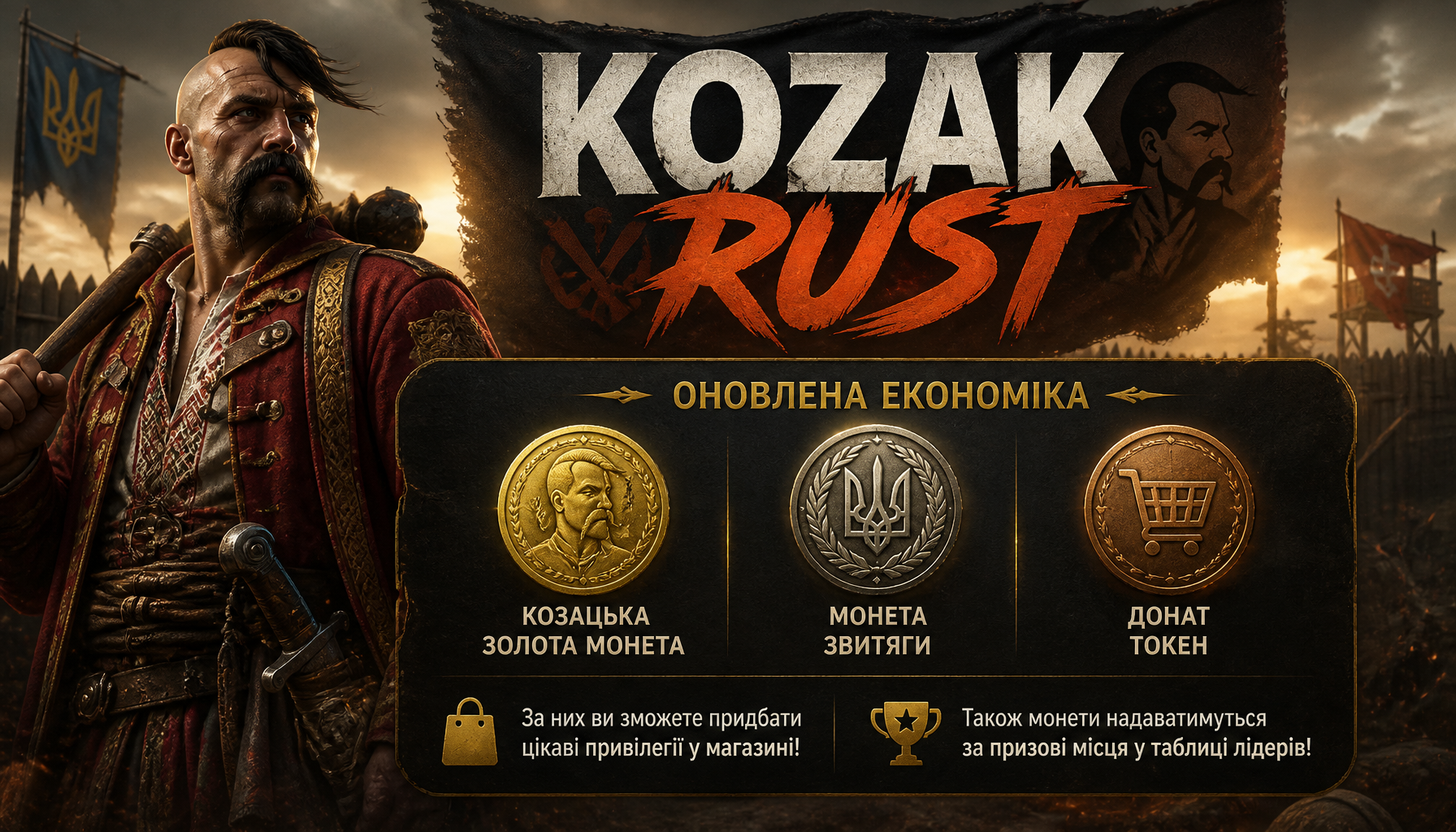 Козацькі монети: новинка в економіці KOZAK RUST!